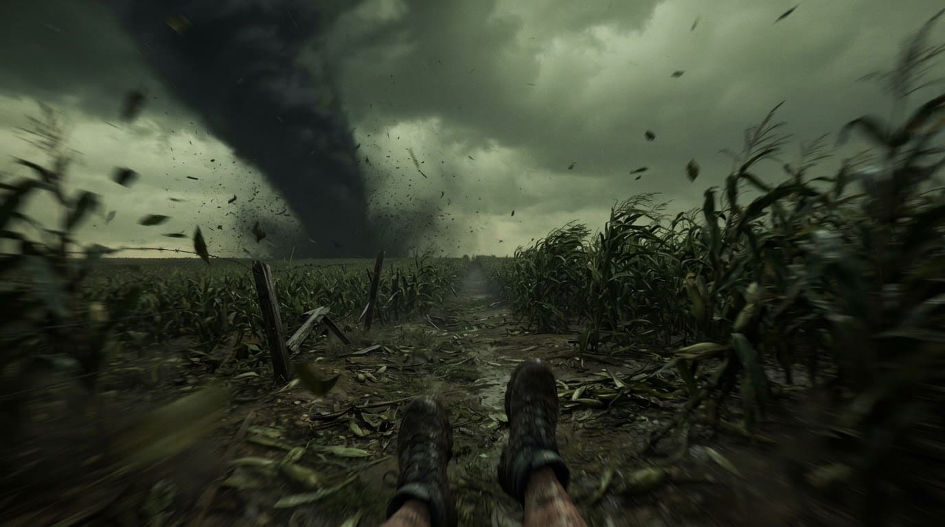 Track the tornado on foot