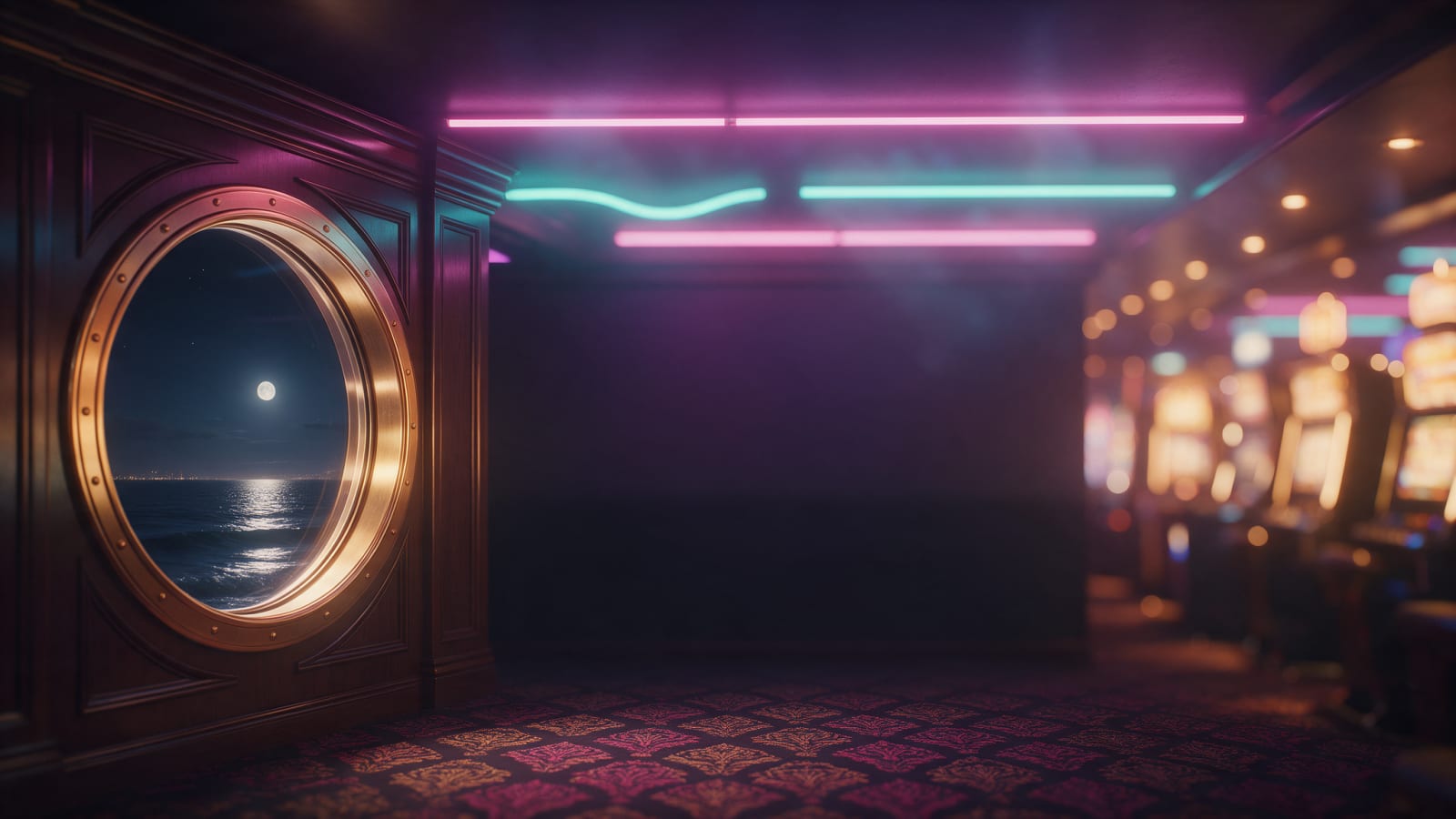 Slot Hall Night Casino Backdrop