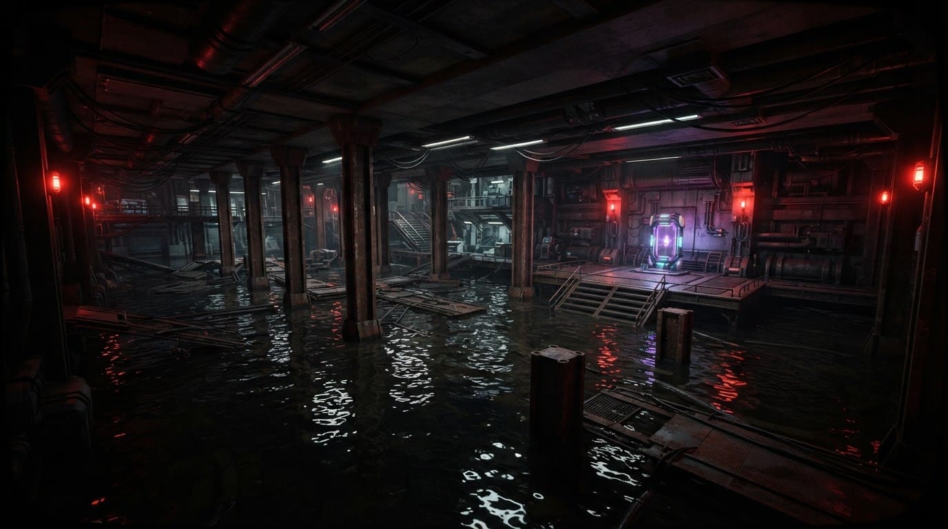 The flooded lower sector