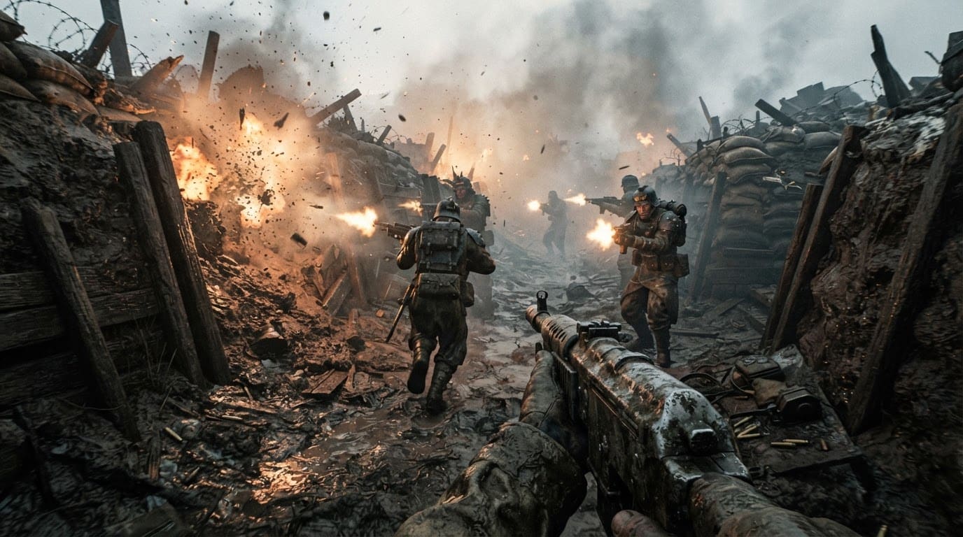 Charge through enemy trenches
