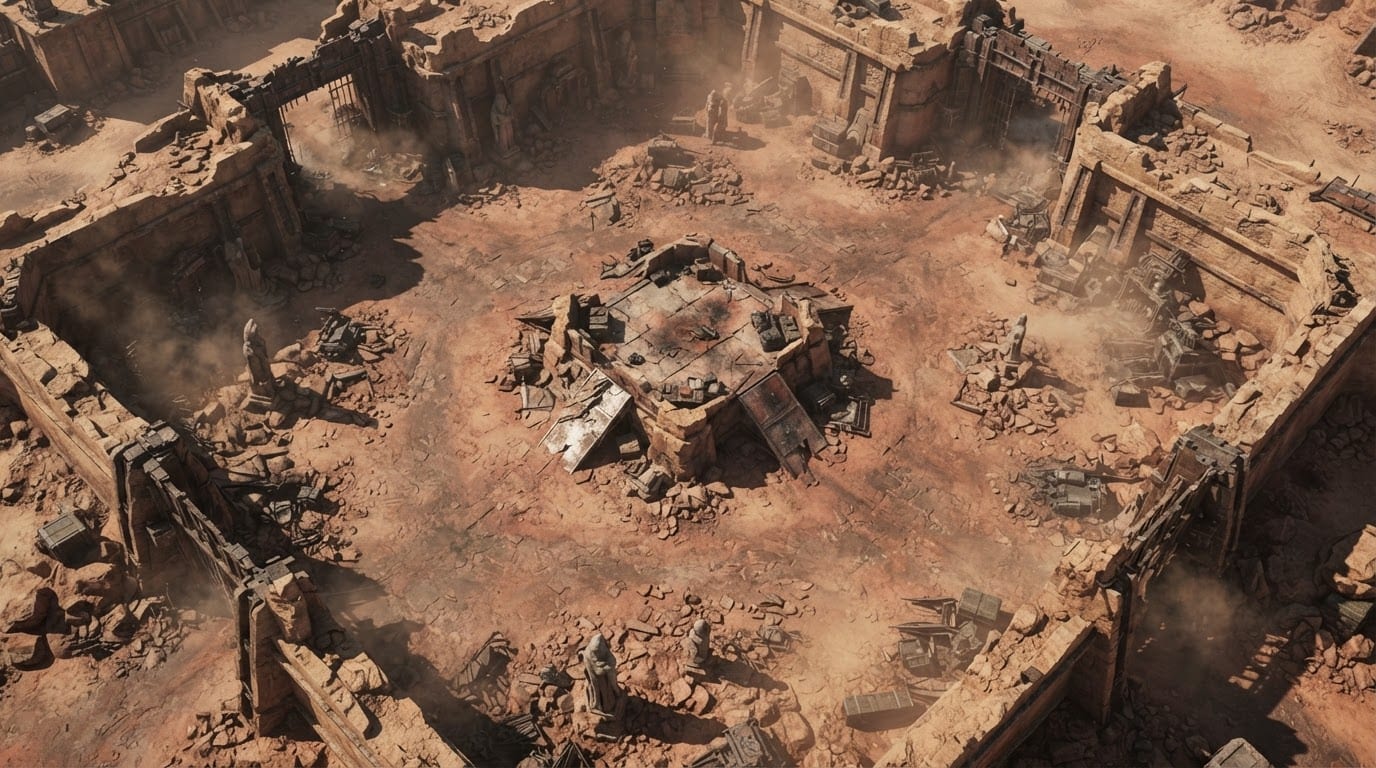 Desolate alien desert fortress