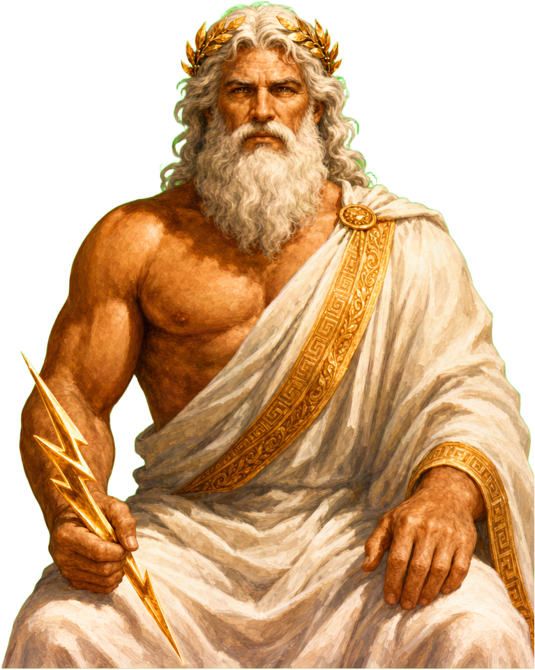 Seated Zeus Chroma Key Figure
