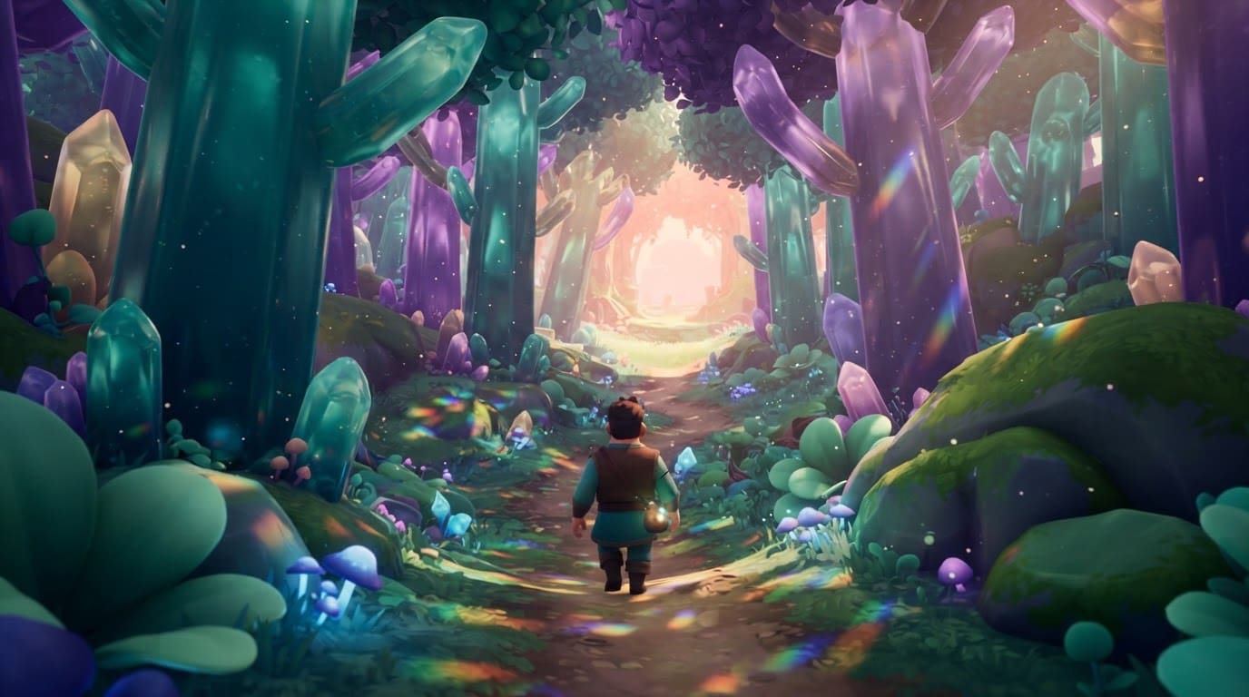 Bosque encantado de cristal