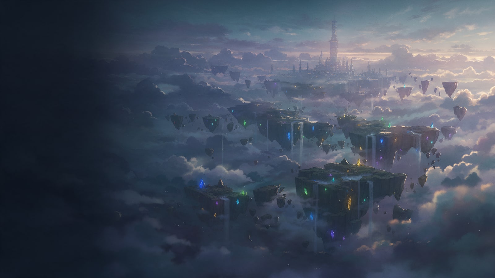 Title Background - Floating Islands Above Cloud Sea