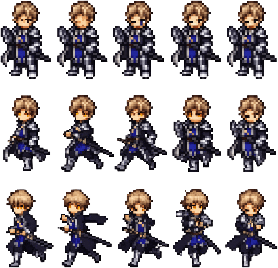 Pixel Swordsman Sprite Sheet