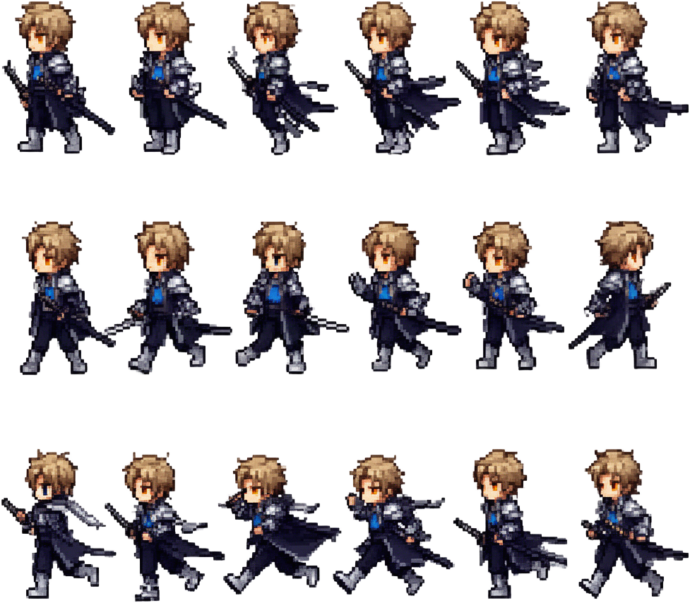 Pixel Swordsman Sprite Sheet