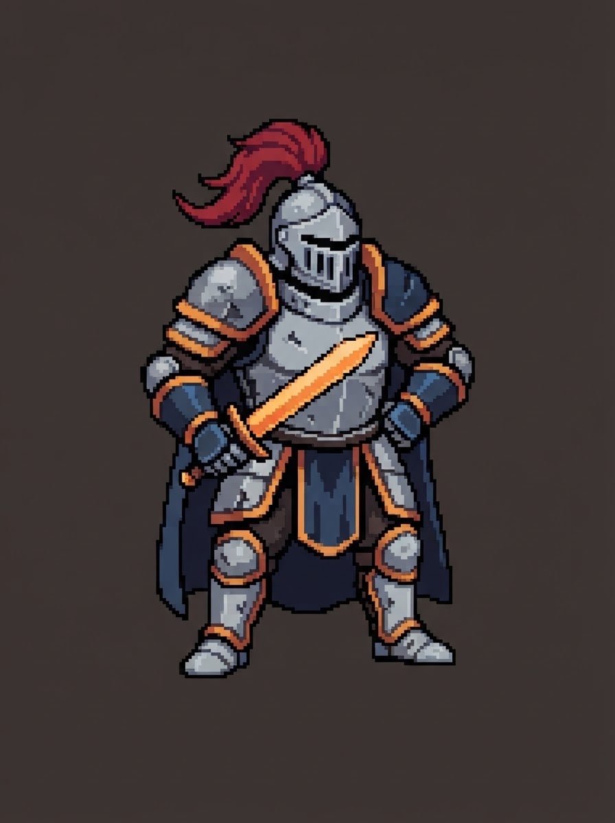 Veteran Knight in plate armor
