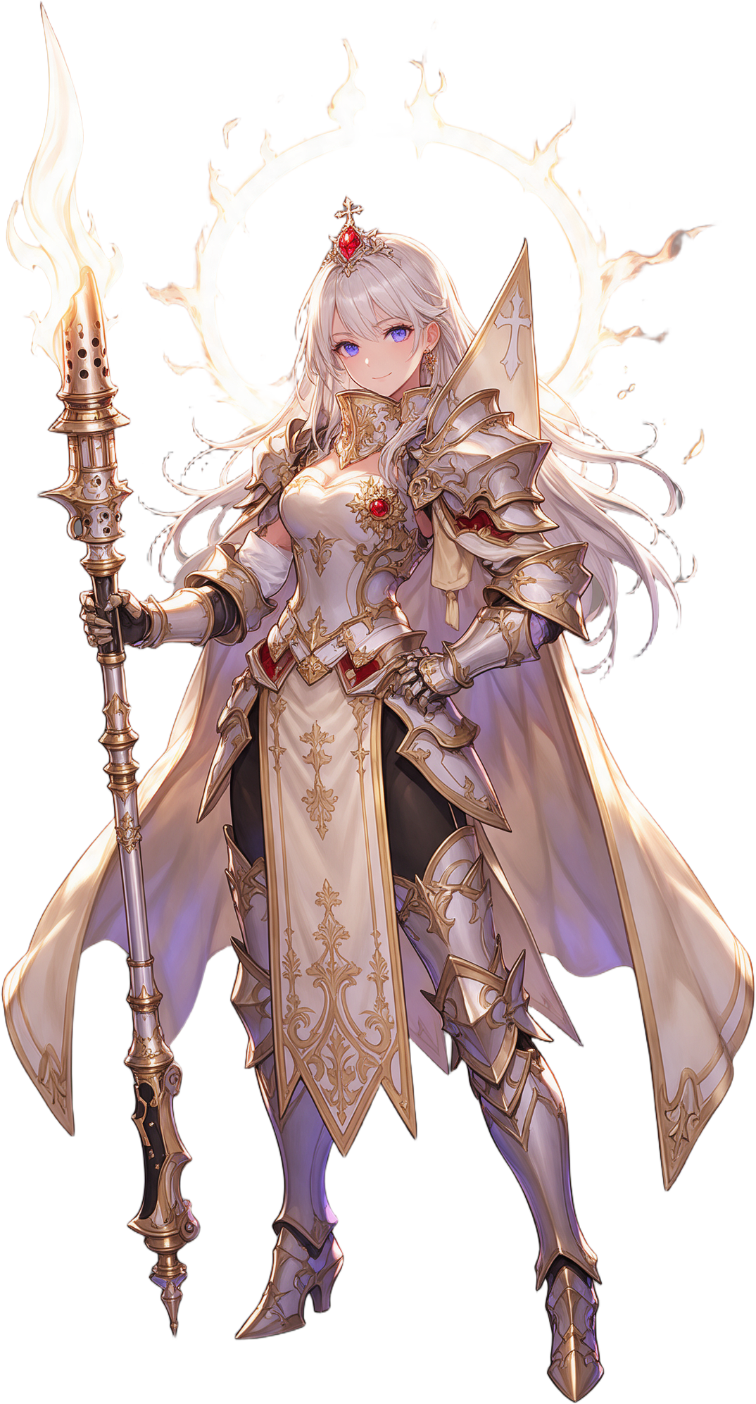 Sacred Flame Gun Knight - Full Body Portrait (1 / 2)