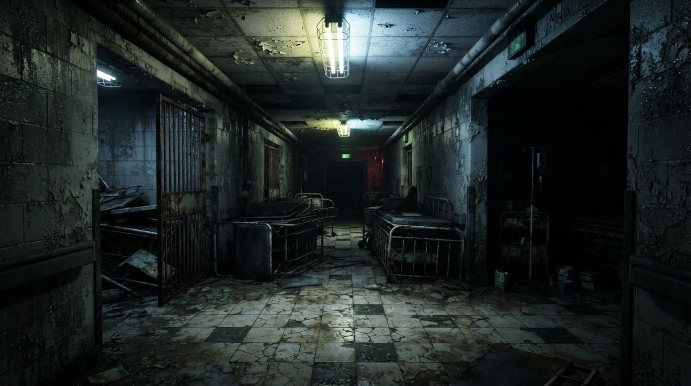 Decayed hospital basement