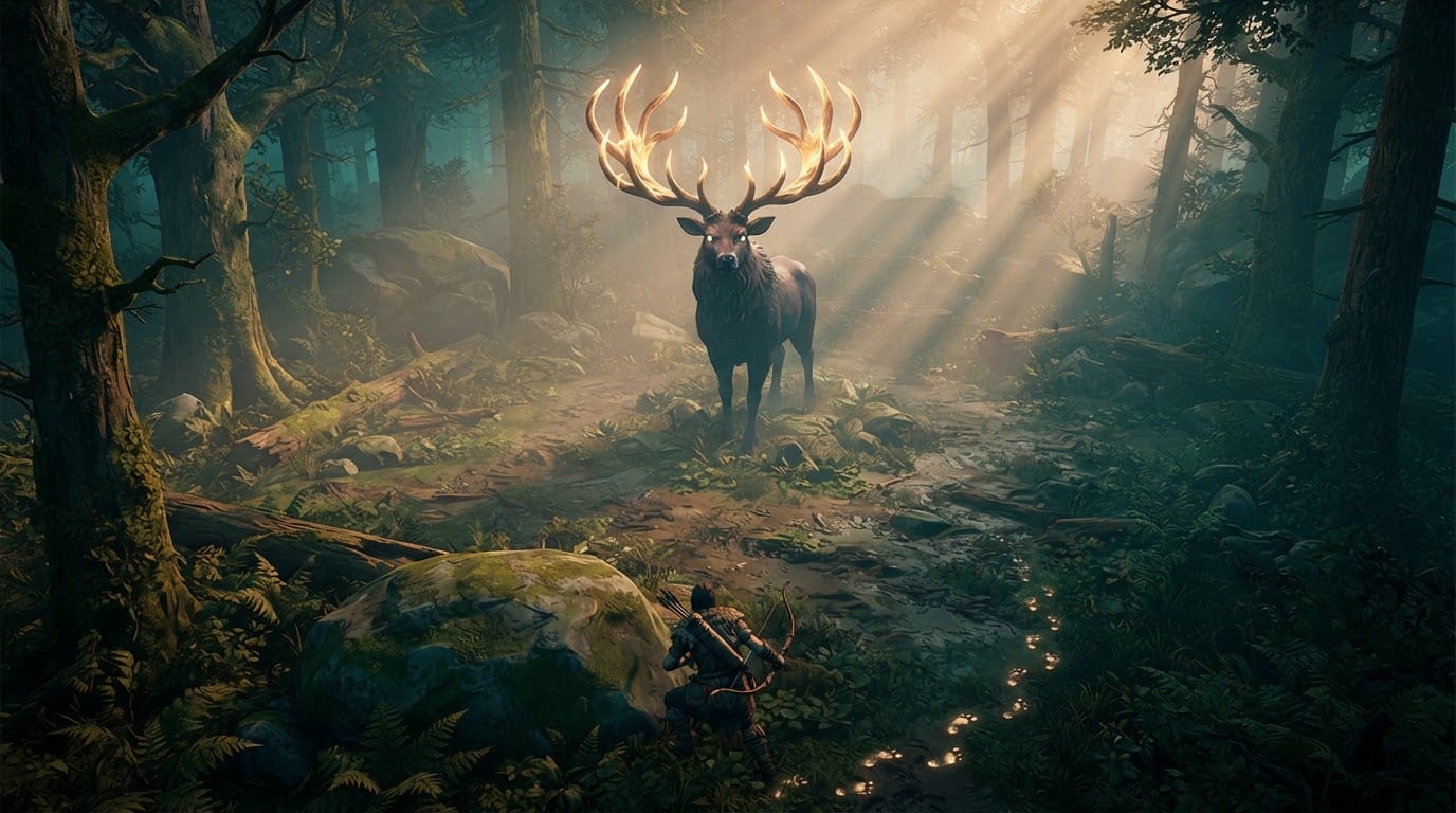 Hunt massive forest creatures