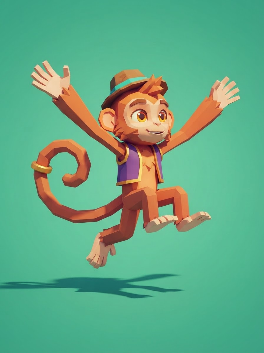 Energetic young monkey explorer