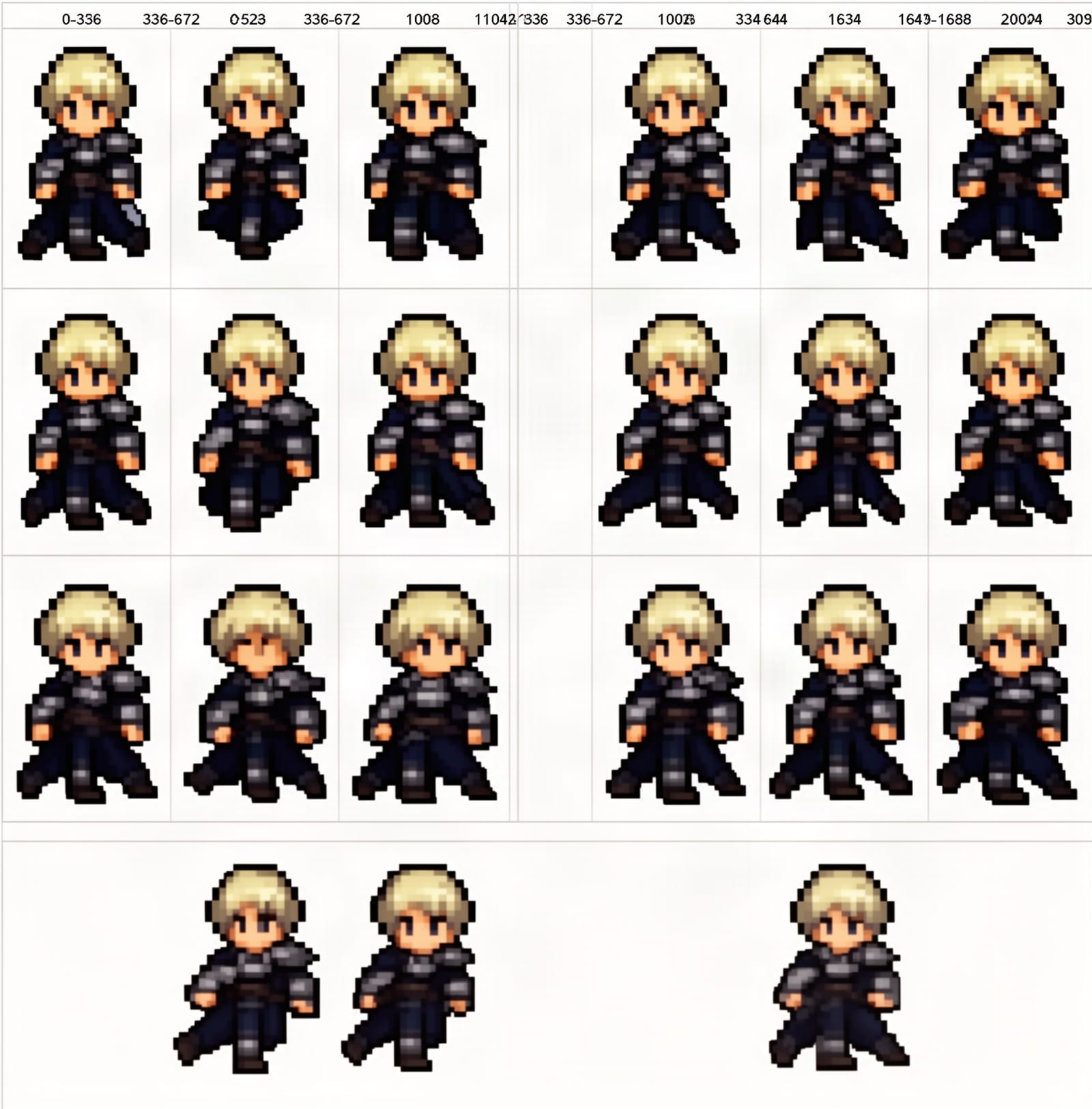 Chibi Pixel Hero Walk Cycle