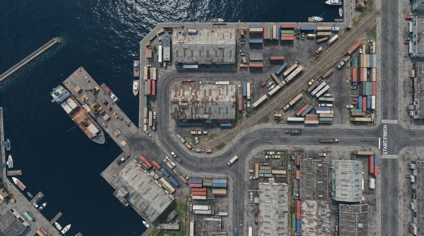 Industrial harbor district