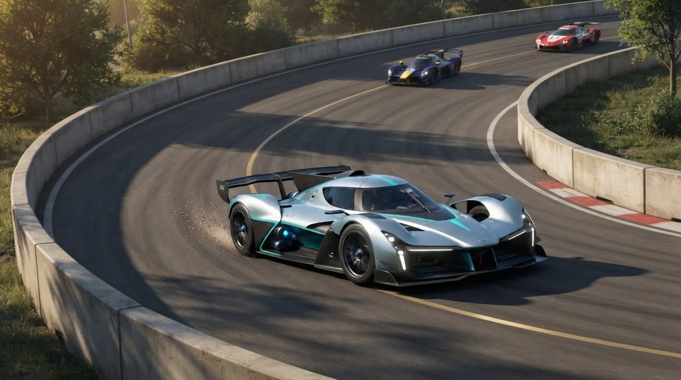 Hold the racing line — overhead concept art