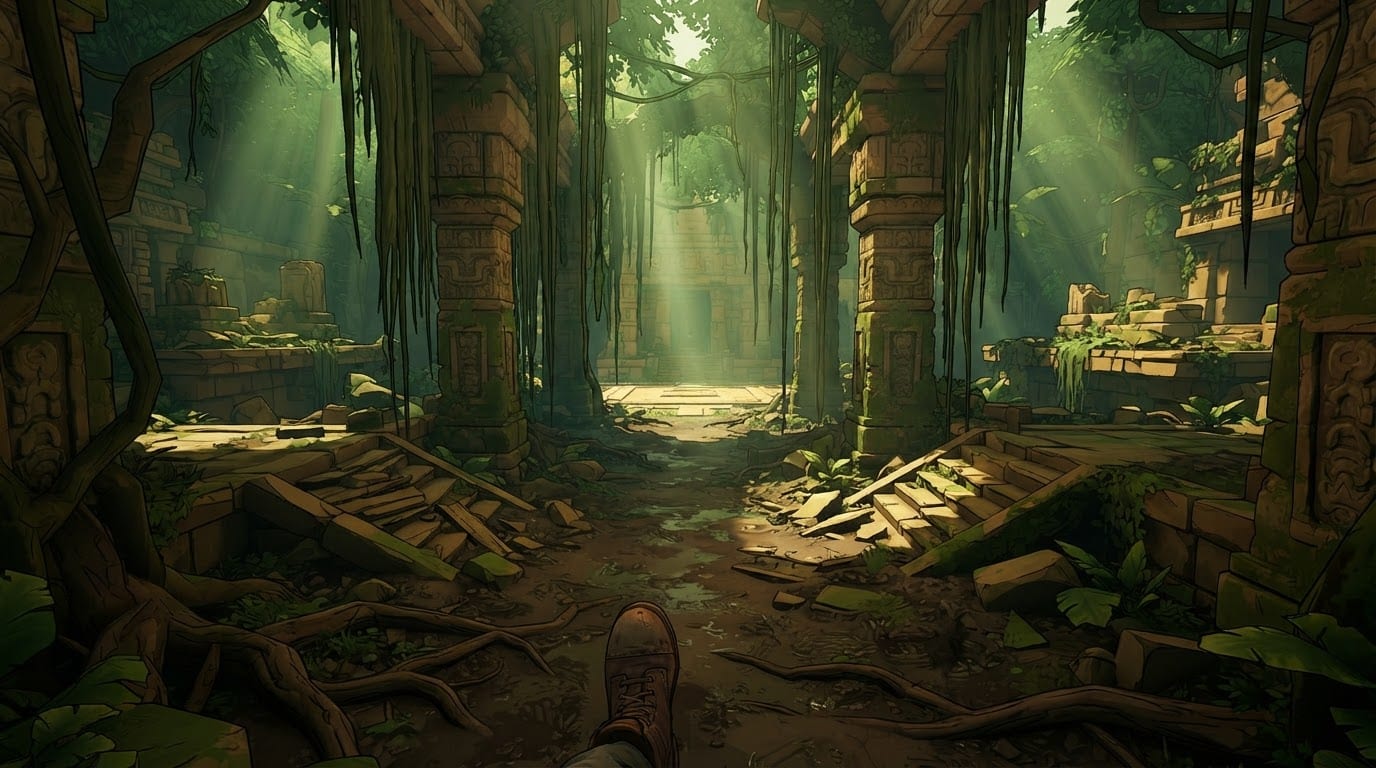 Overgrown jungle temple