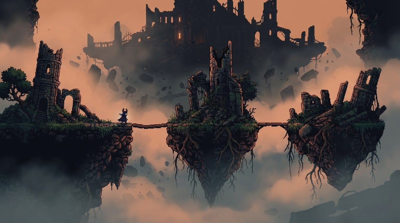A shattered floating kingdom