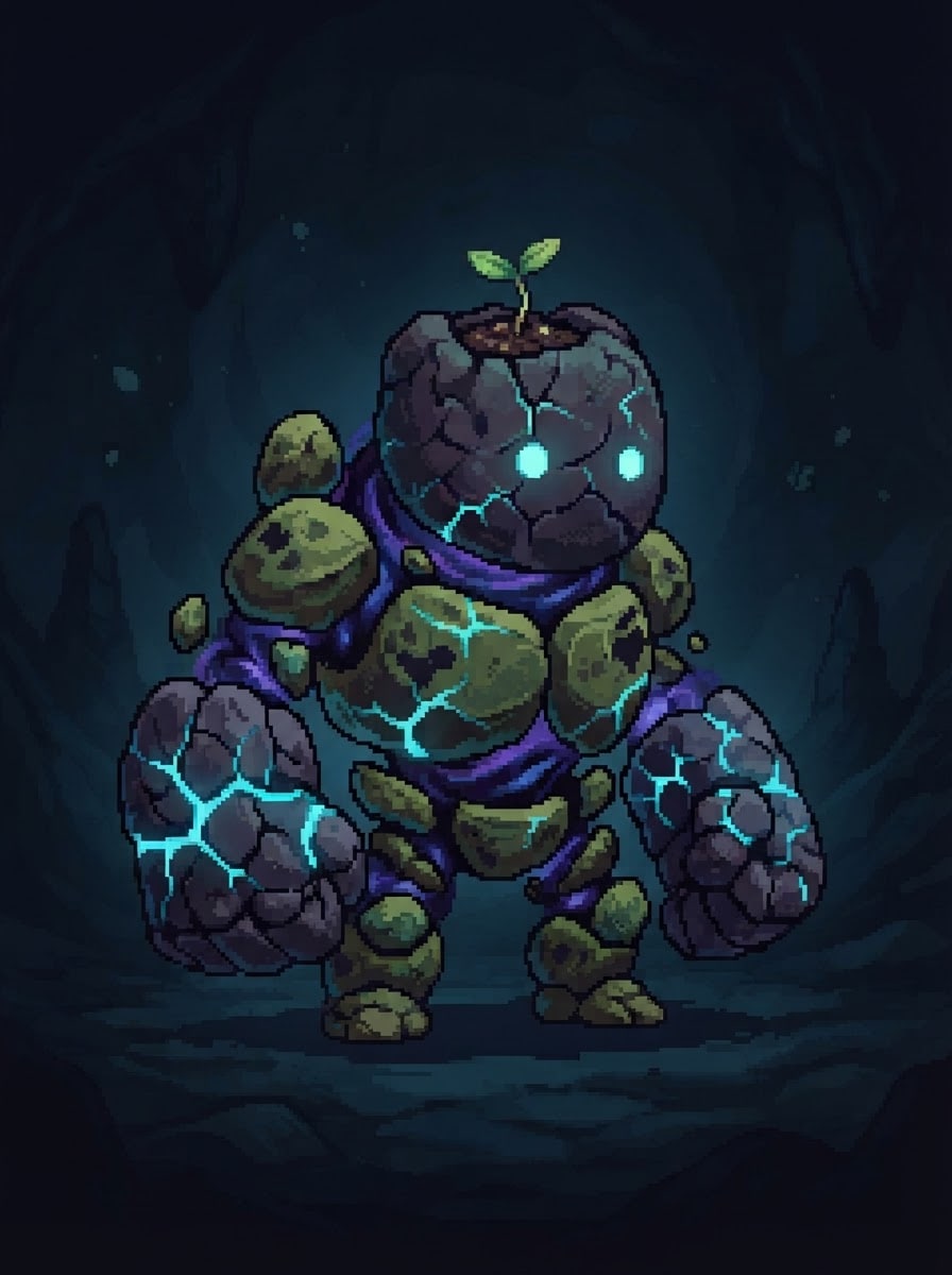 A feral stone golem child