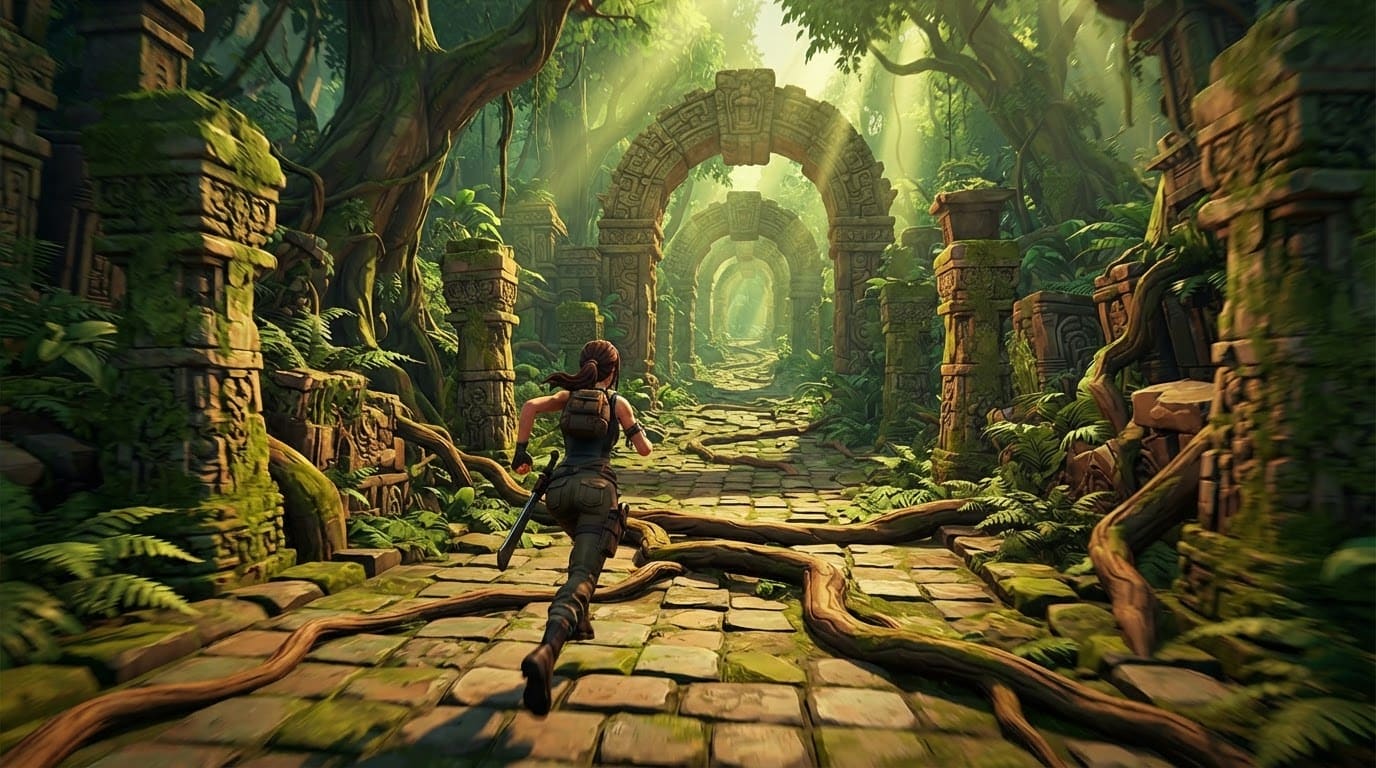 Overgrown jungle temple
