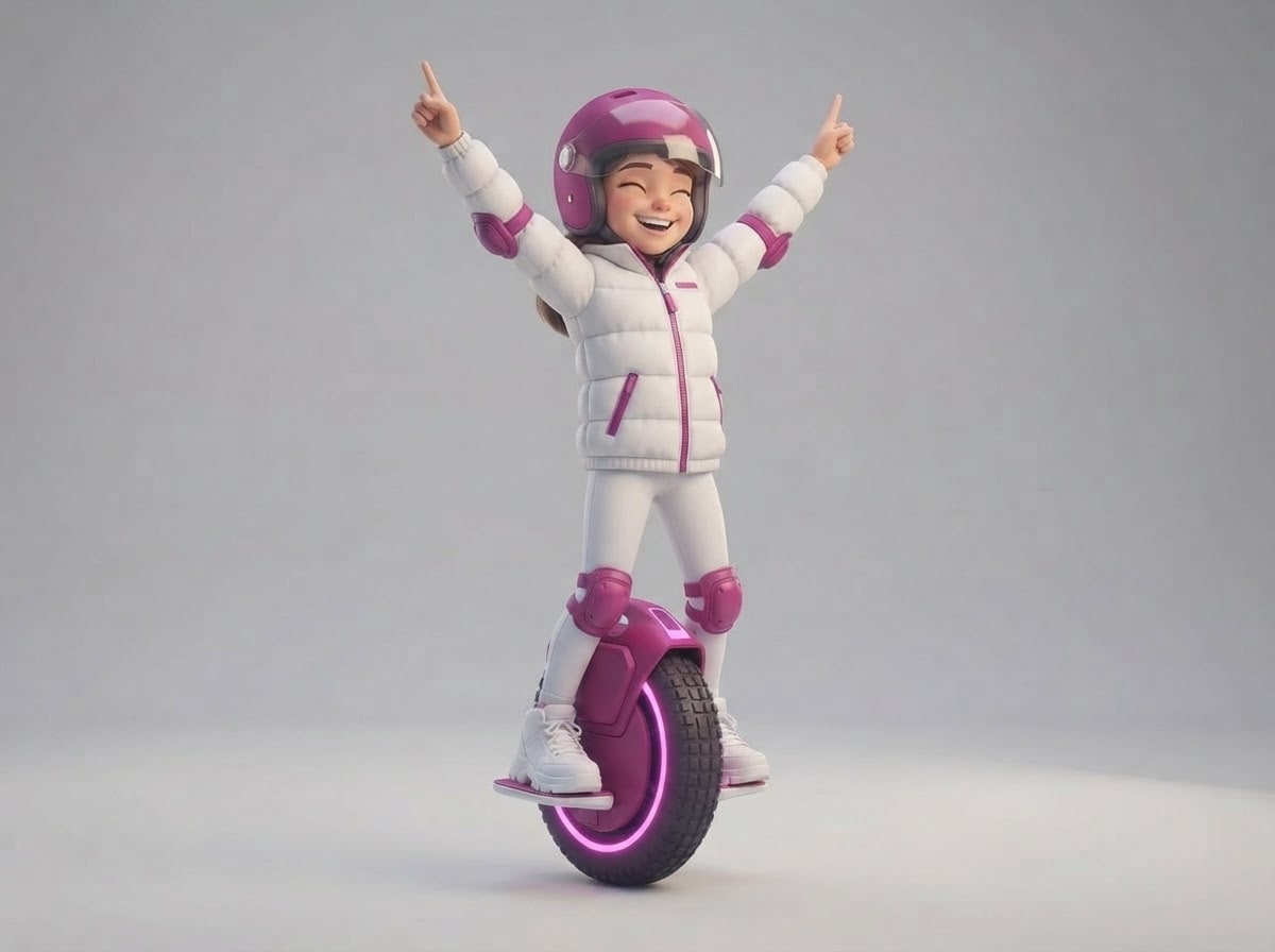 Unicycle trickster – magenta & white