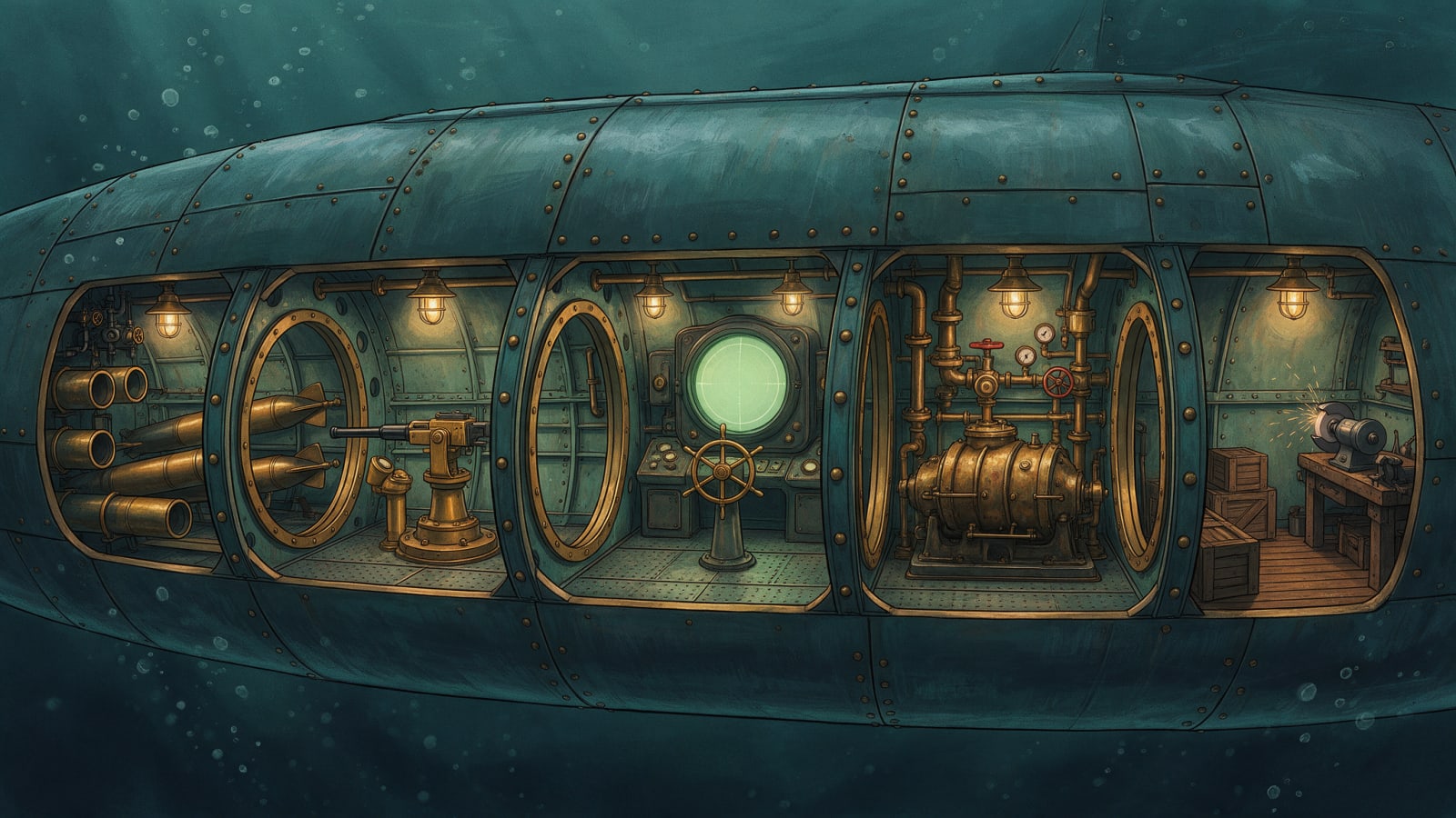 Submarine Interior Cutaway