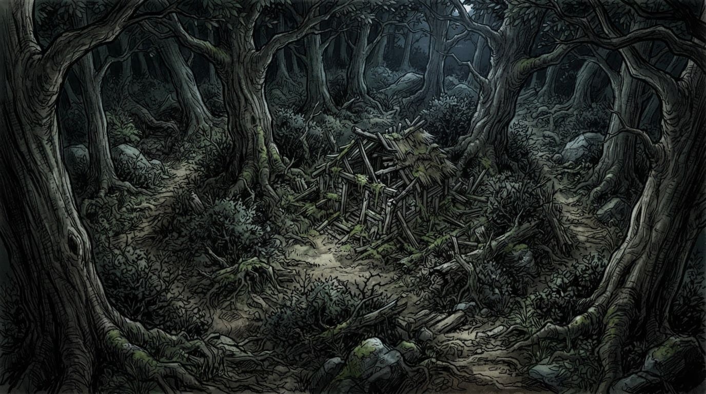 Il bosco fitto di notte