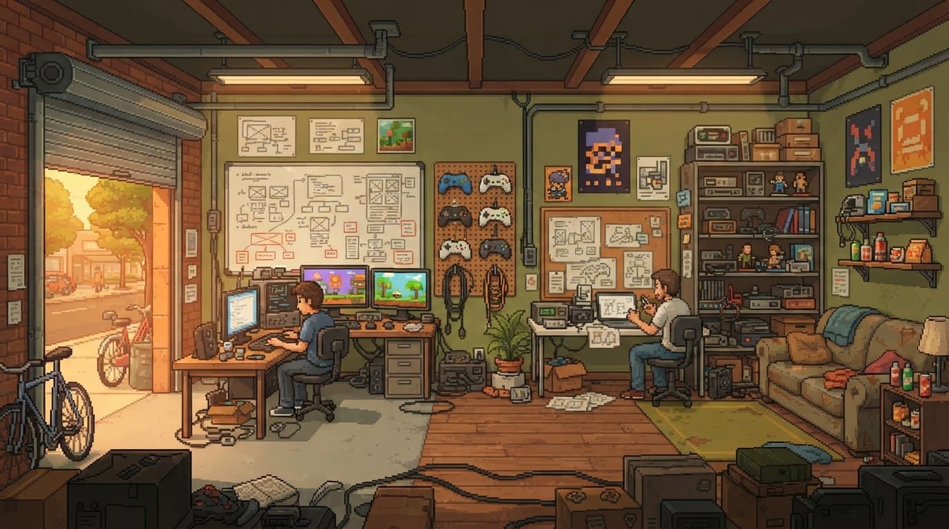 Garagem convertida em game lab