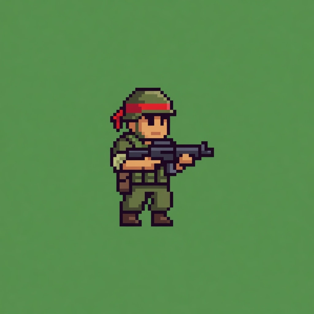 PATOS Player 1 Commando Sprite (red headband)