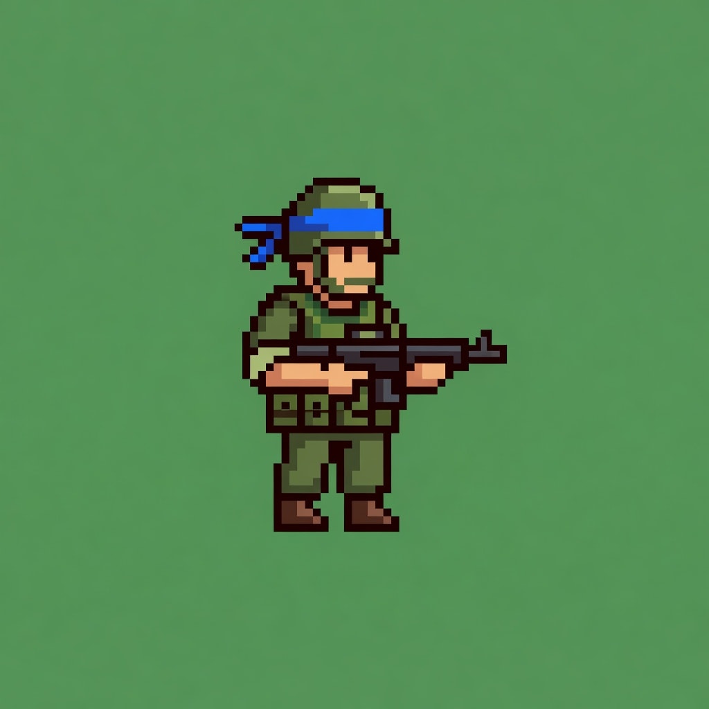 PATOS Player 2 Commando Sprite (blue headband)