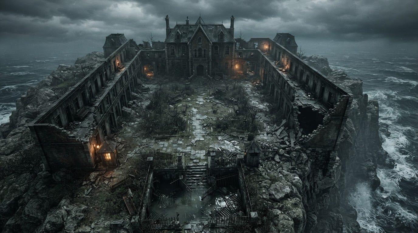 An abandoned coastal asylum