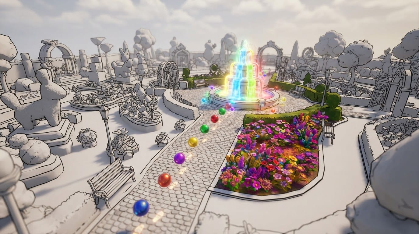 Giant enchanted colouring garden