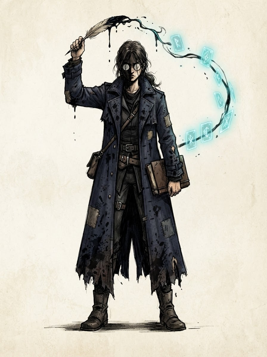 A wandering ink mage