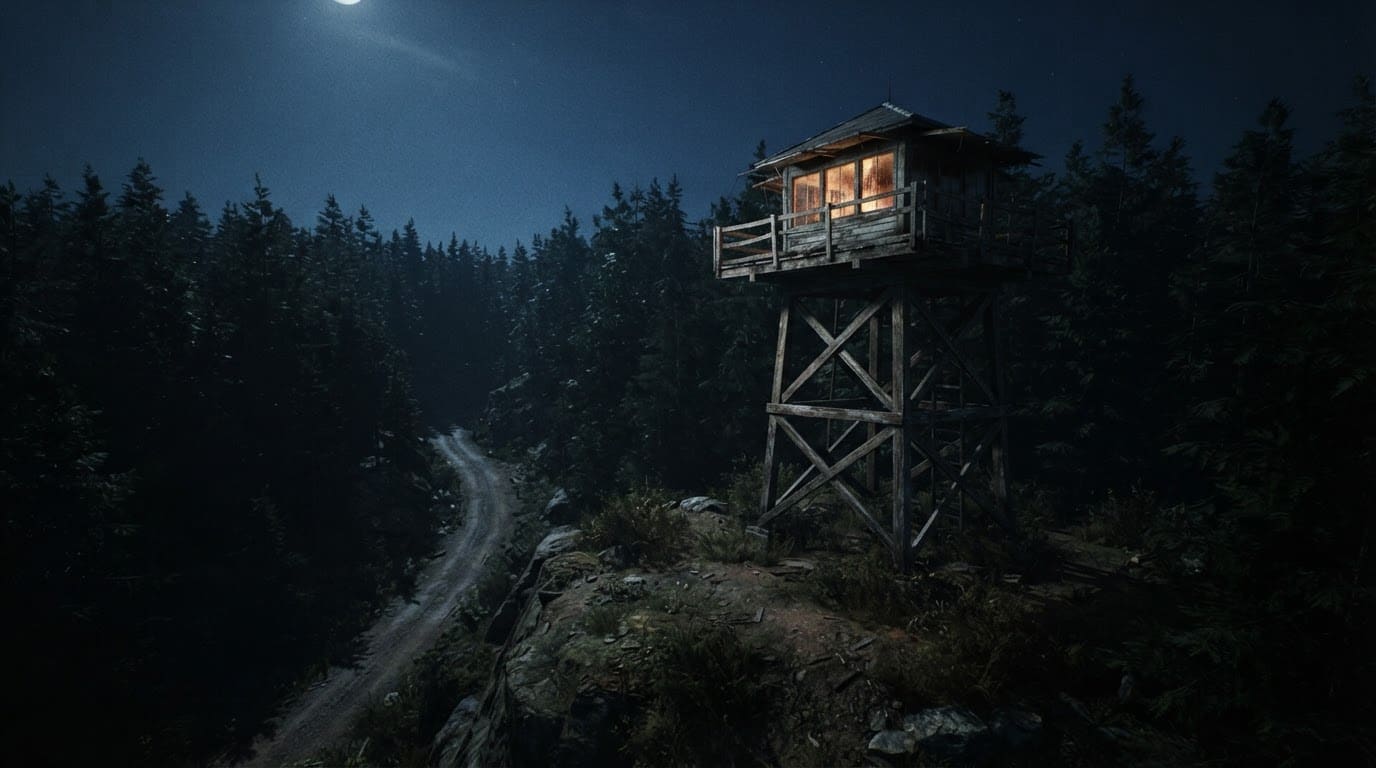 Remote fire lookout tower