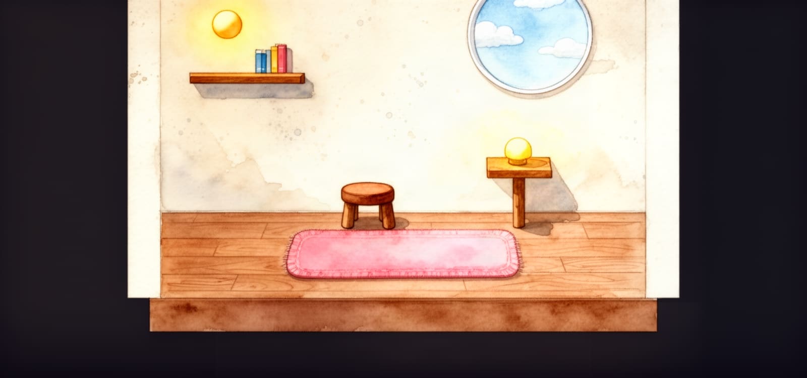 Watercolor Storybook Room