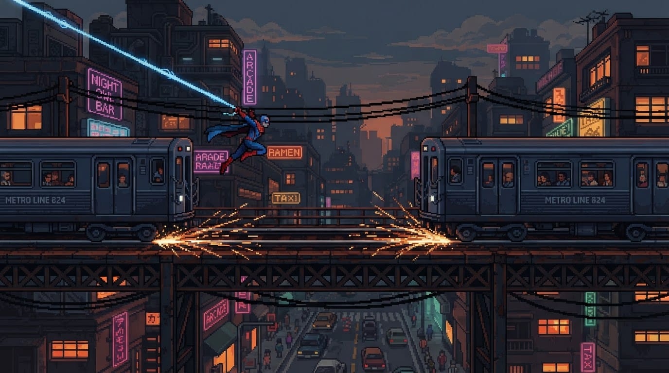 Swing past speeding trains