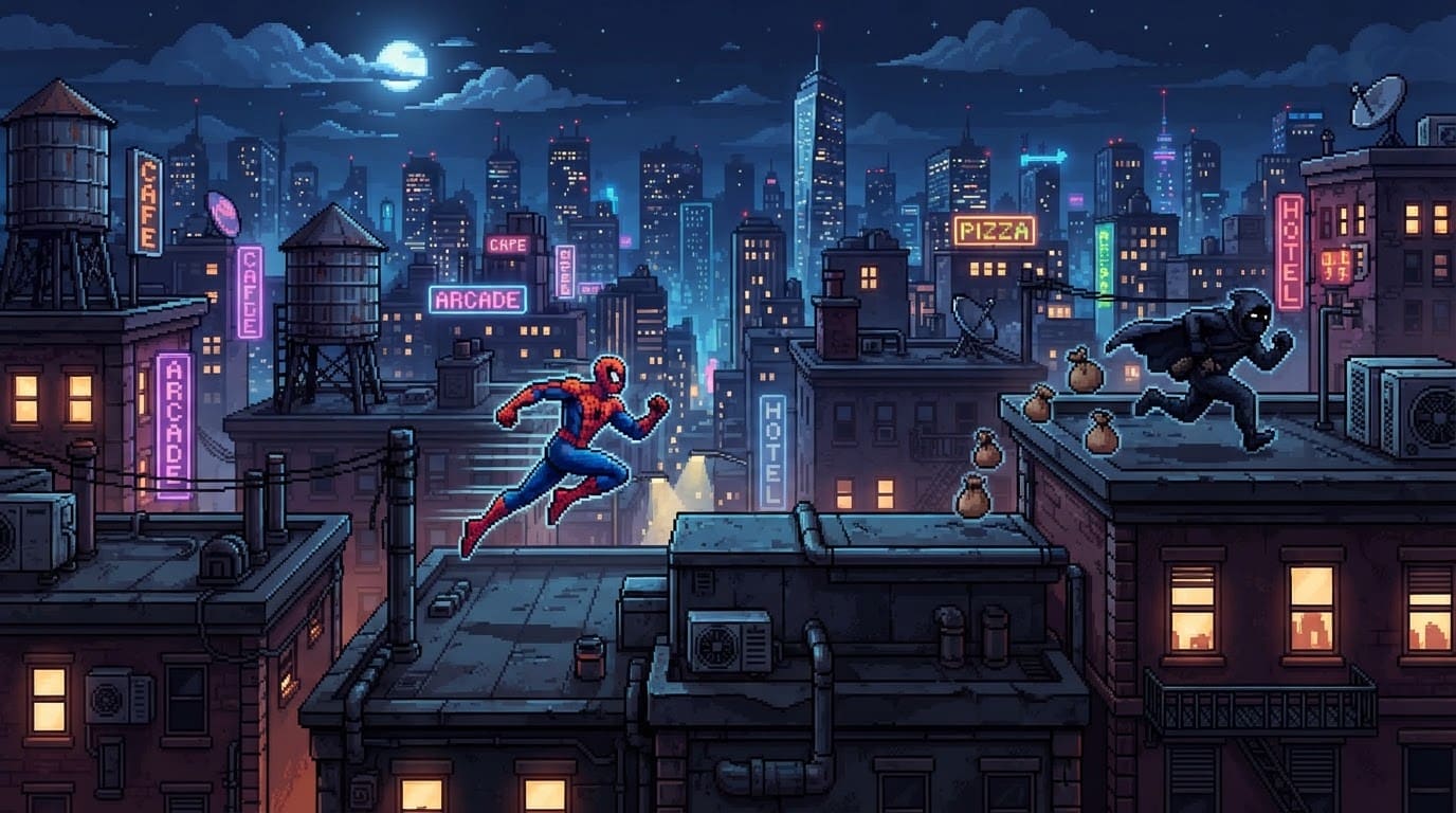 Chase a thief across rooftops