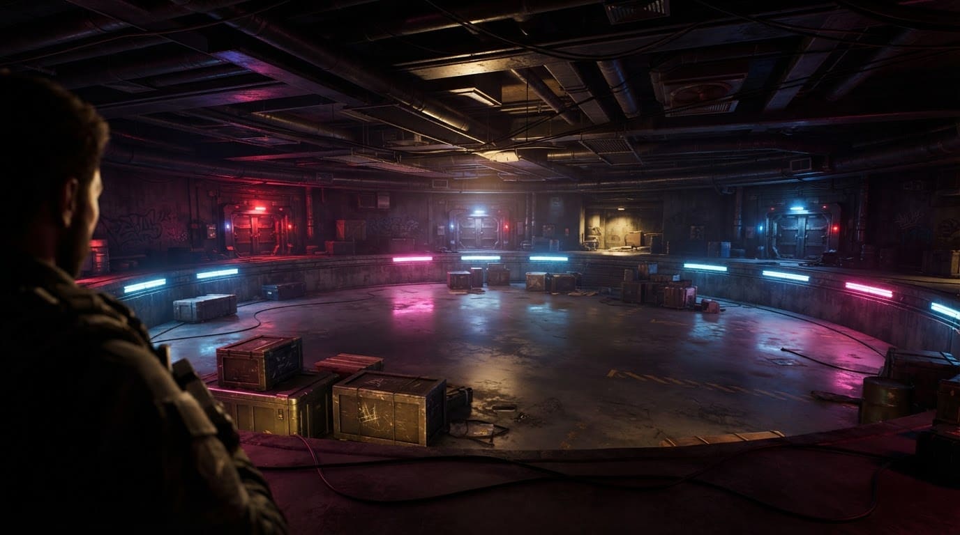 Neon underground fight pit