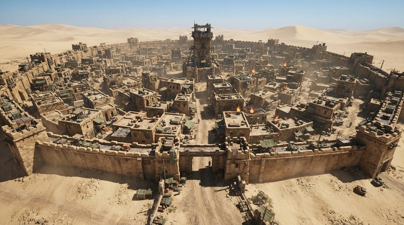 Arid desert fortress town