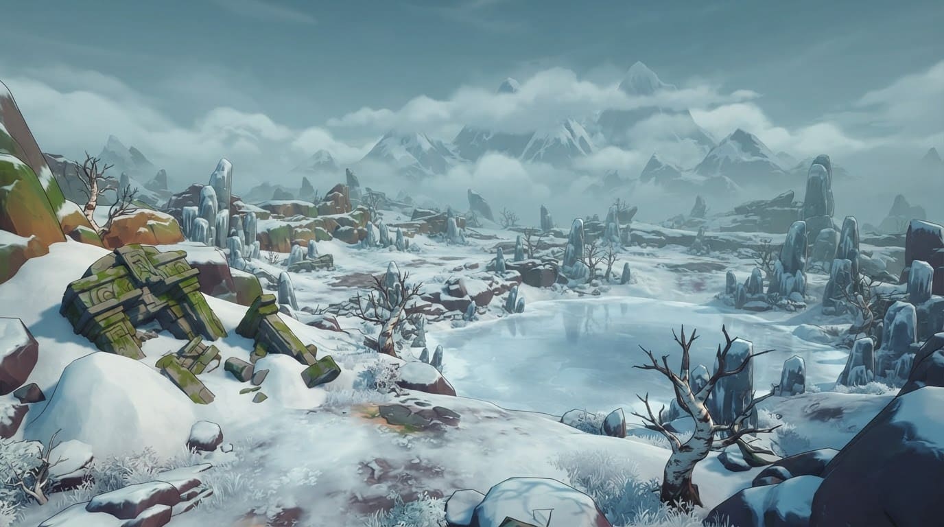 Frozen highland plateau