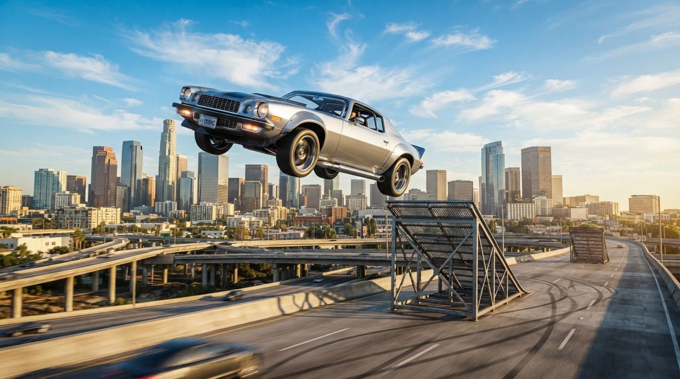 Jump the four road ramps