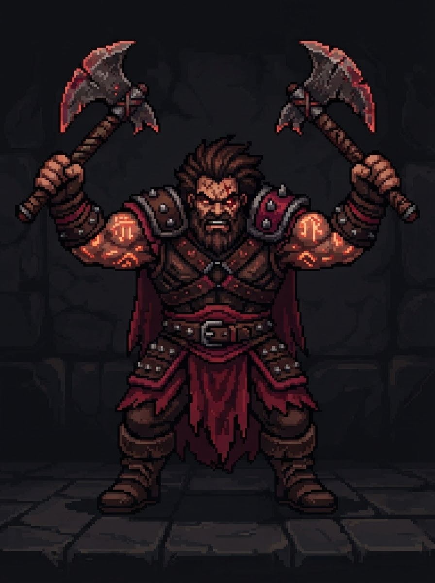 A scarred axe berserker