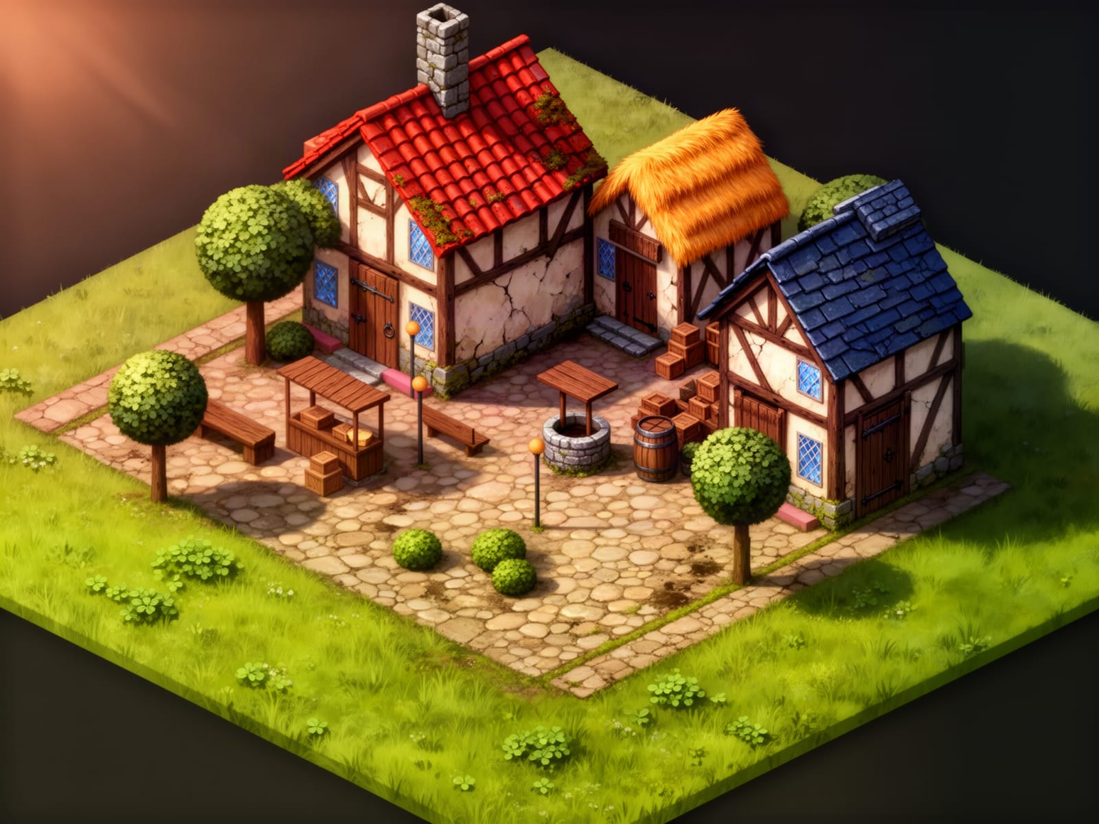 Hand Painted Market Square
