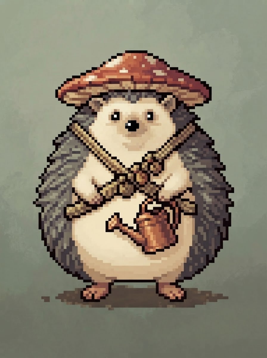 A stout hedgehog seed-keeper