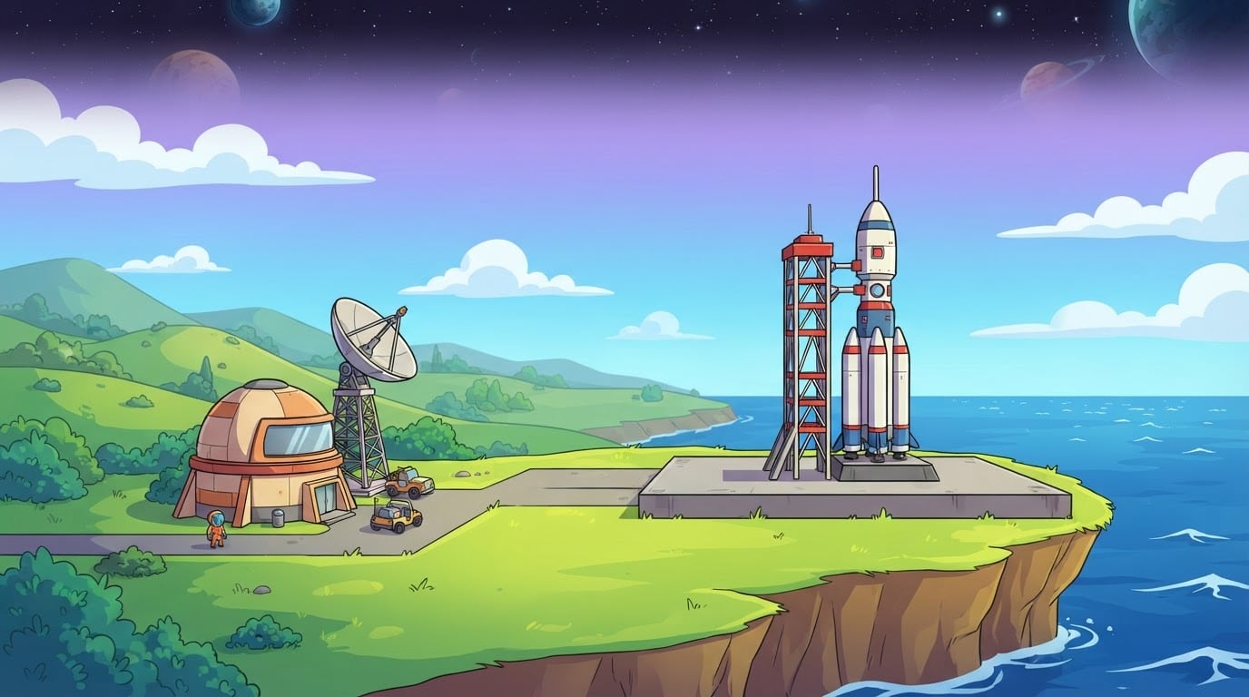 Bright coastal launchpad