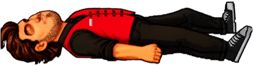 Knocked Out Pixel Character