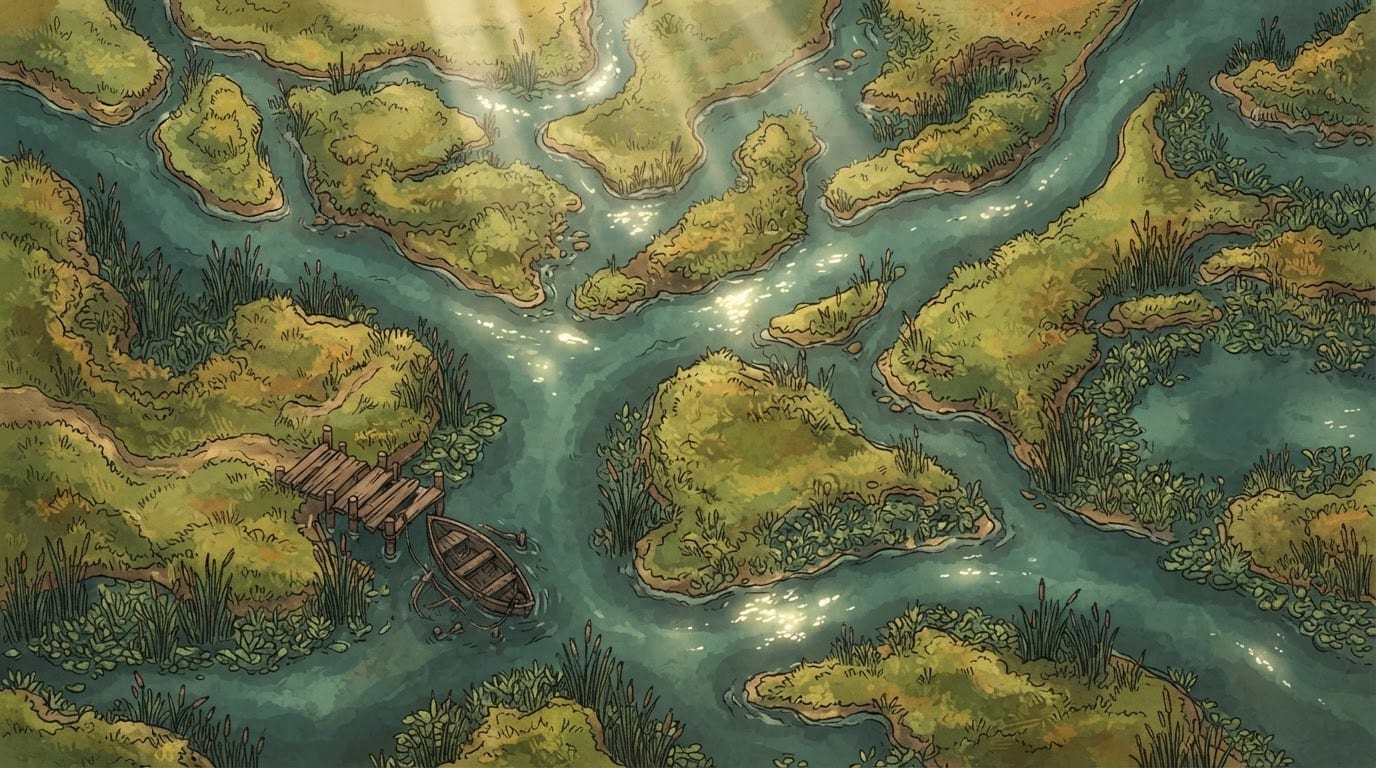 Sunken riverside delta