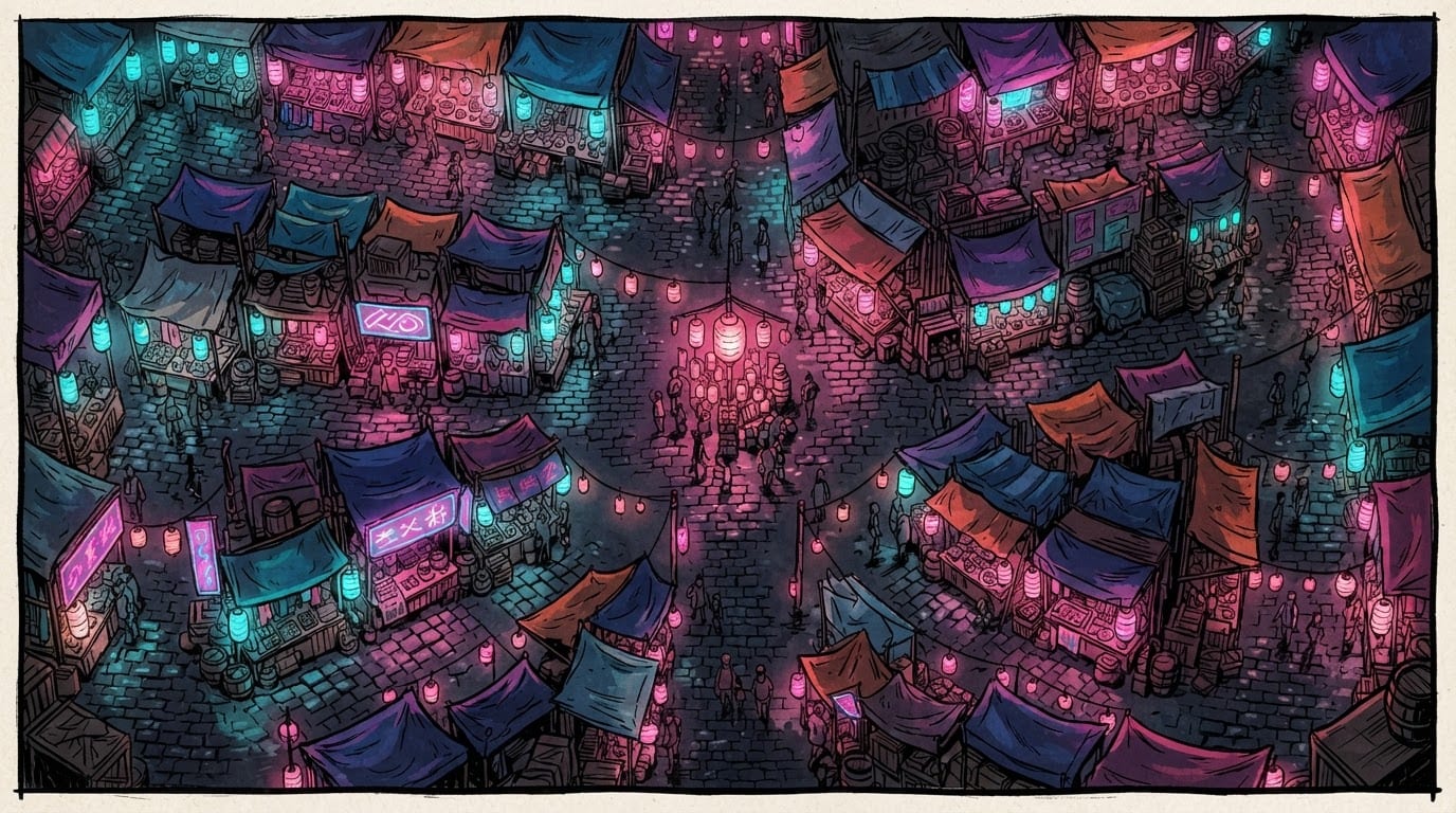 Neon Night Market