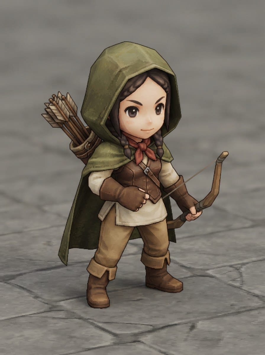 Chibi archer, 90s tactics RPG look