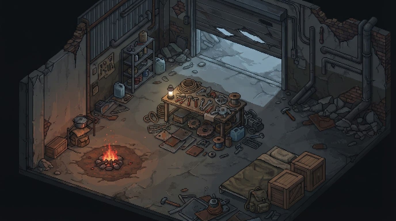 Craft gear at a makeshift camp