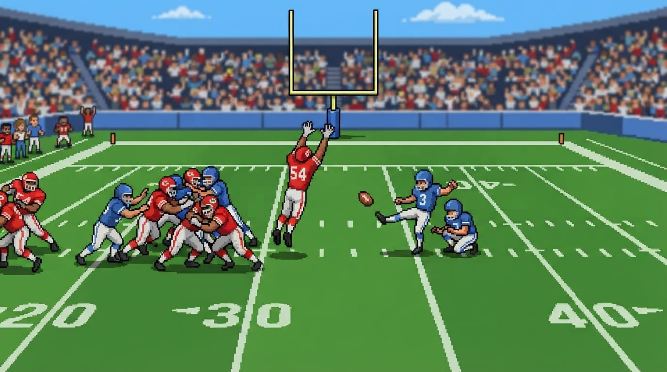 Block the field goal kick