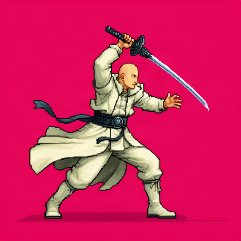 Pixel Art Katana Warrior